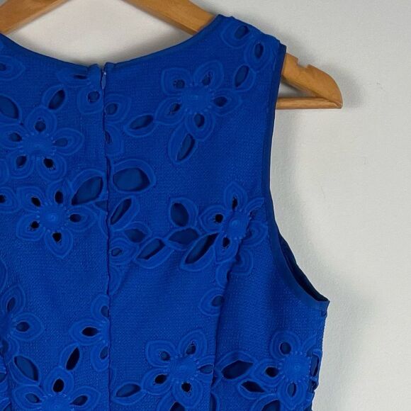 Maeve Anthropologie Arette Eyelet Lace Floral Sheath Dress in Blue Sz SP NEW - Picture 12 of 13